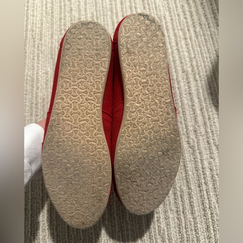 Hand Painted Red University Of Kansas Toms Shoes - Picture 4 of 7